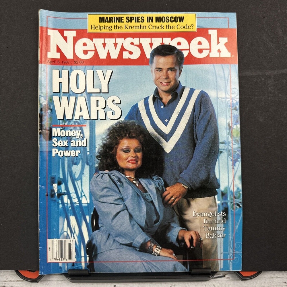 Newsweek Magazine [April 6 1987] Jim‎ and Tammy Bakker Holy Wars Marine Spies